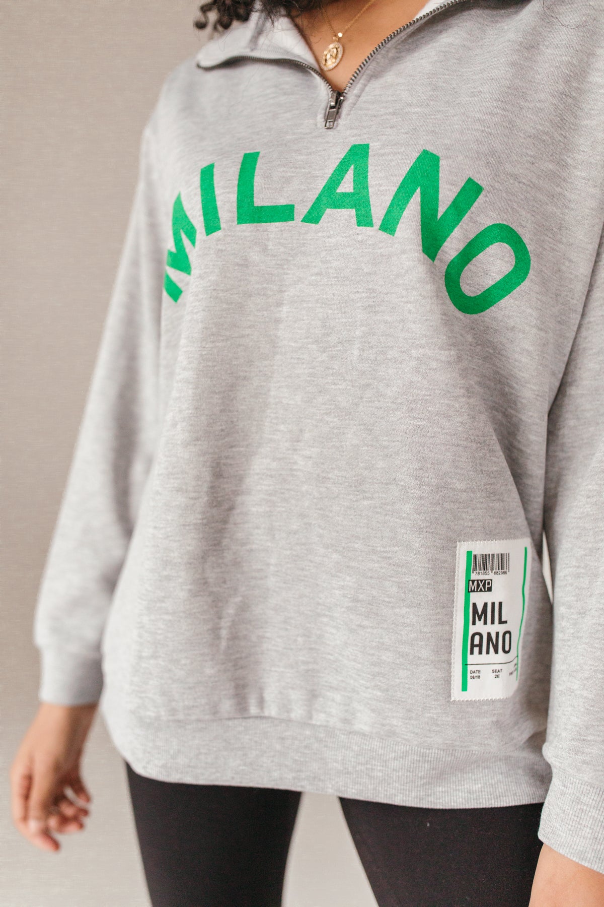 Milano Quarter Zip, Alternate, Color, Gray