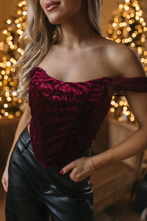 Aubrey Corset Top, alternate, color, Wine