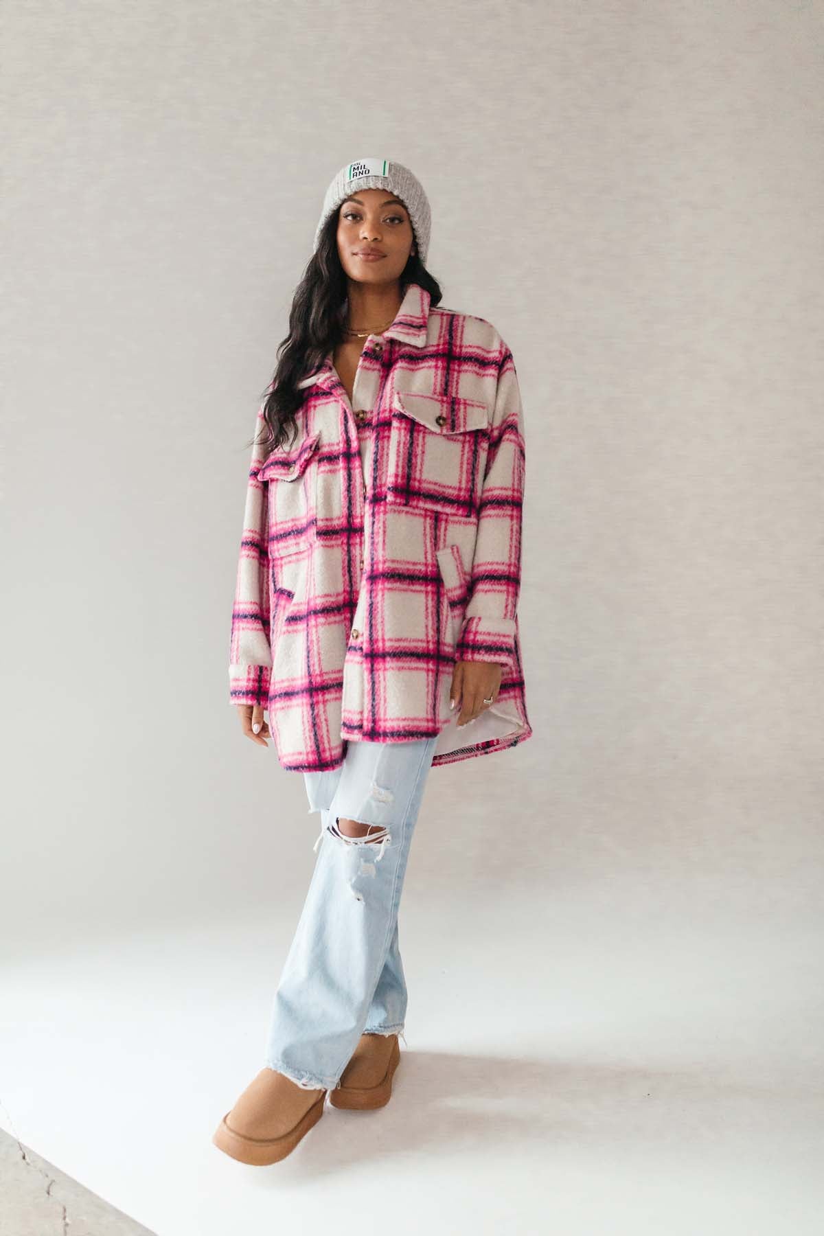 Regina Plaid Jacket, alternate, color, Ivory Multi