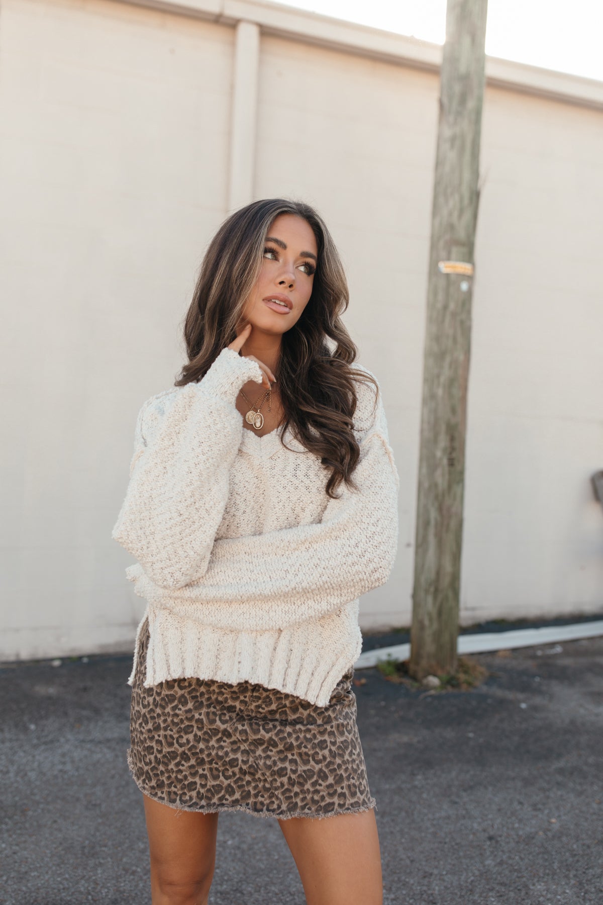 Leopard Denim Skirt