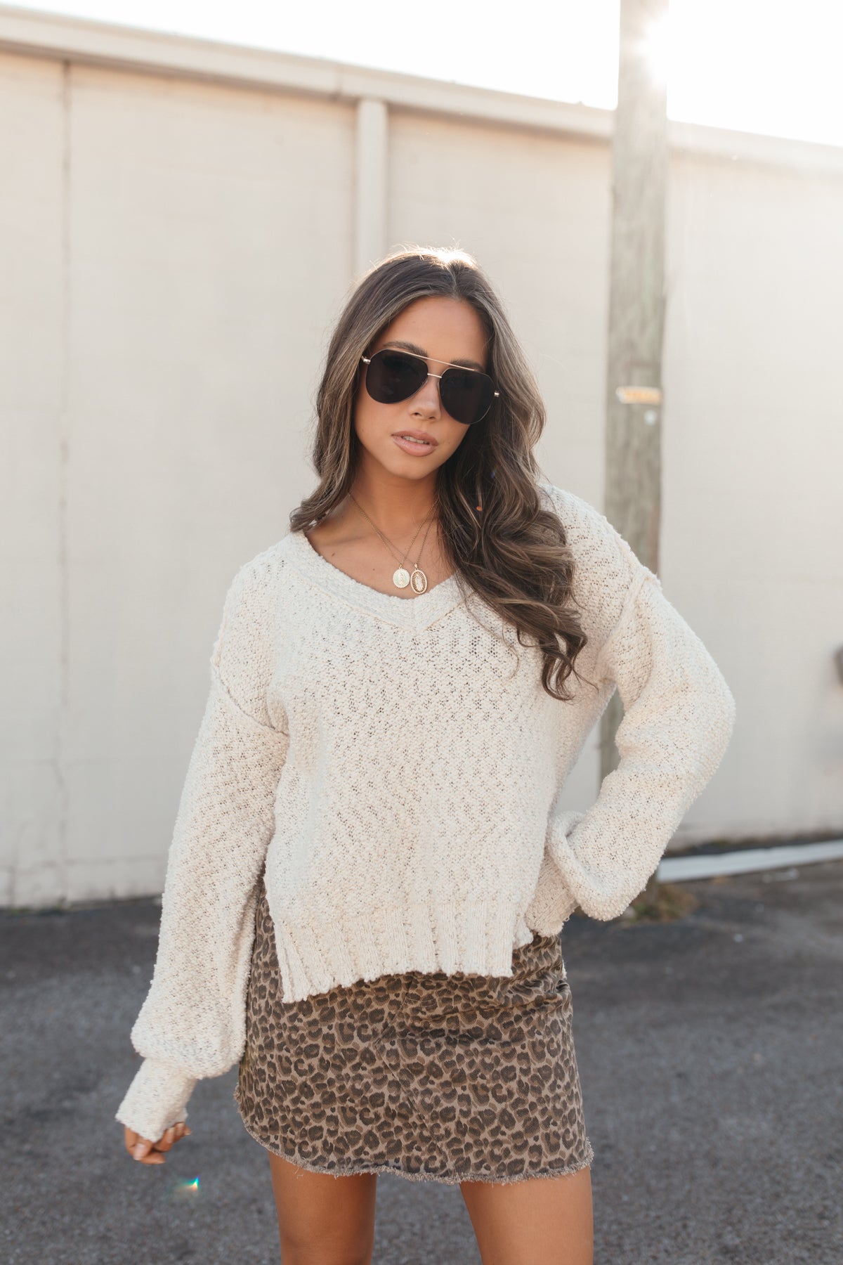 Jennifer Sweater, alternate, color, Ivory