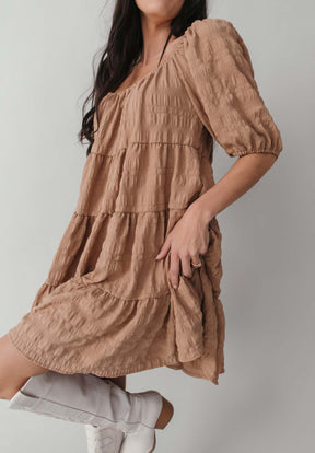 Lydia Tiered Dress, alternate, color, Camel