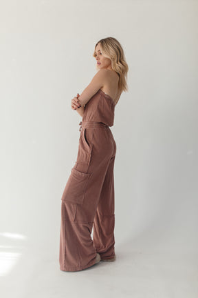 Stella Jumpsuit, alternate, color, Chocolate