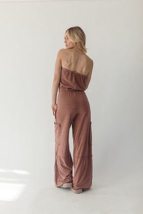 Stella Jumpsuit, alternate, color, Chocolate