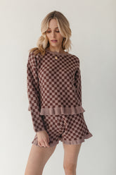 Elliot Checkered Set, alternate, color, Mauve