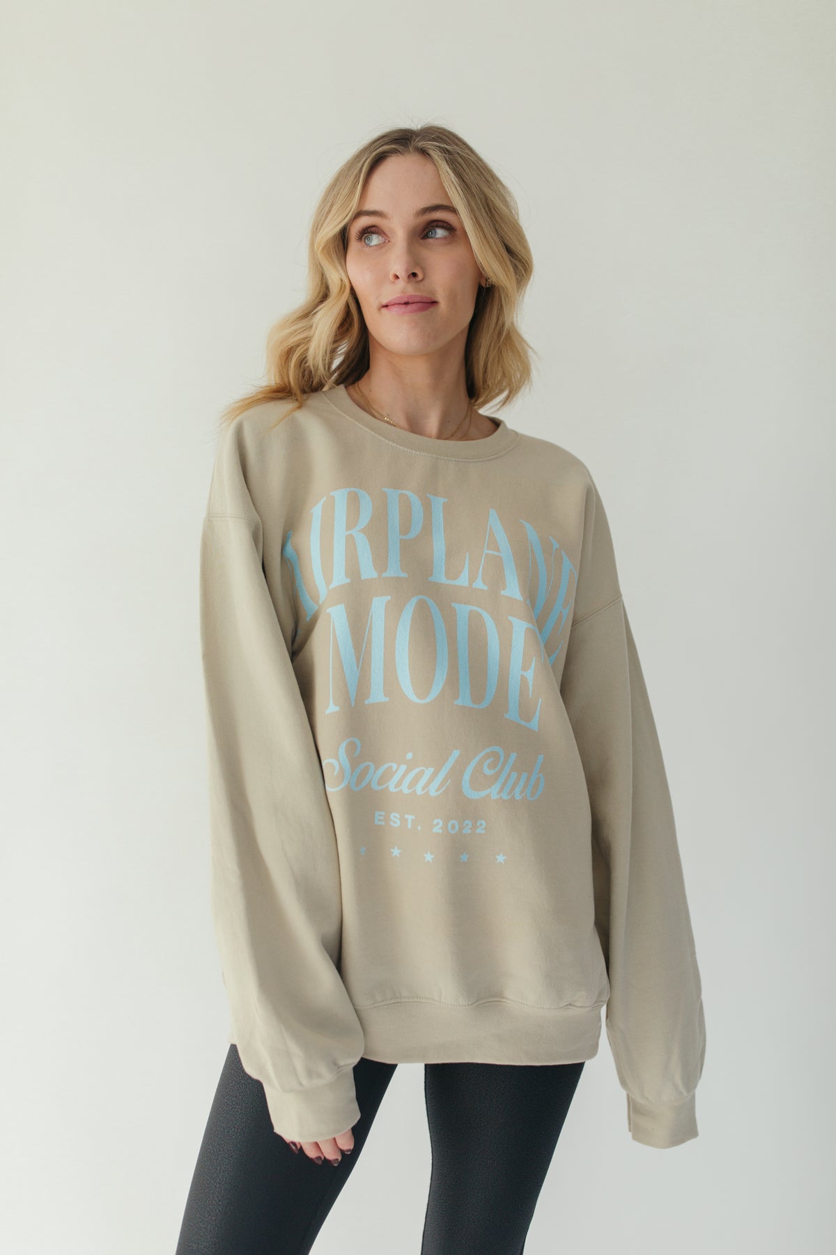 Airplane Mode Sweatshirt, alternate, color, Beige