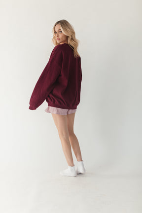 Flowers & Cupid Sweatshirt, alternate, color, Burgundy