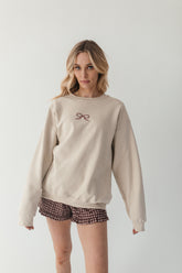 Embroidered Bow Sweatshirt