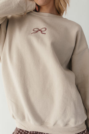 Embroidered Bow Sweatshirt