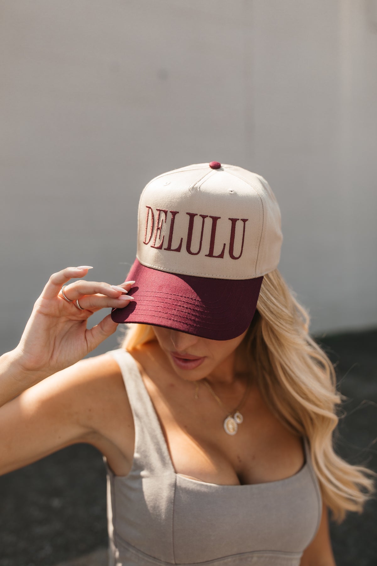 Delulu Hat, alternate, color, Burgundy