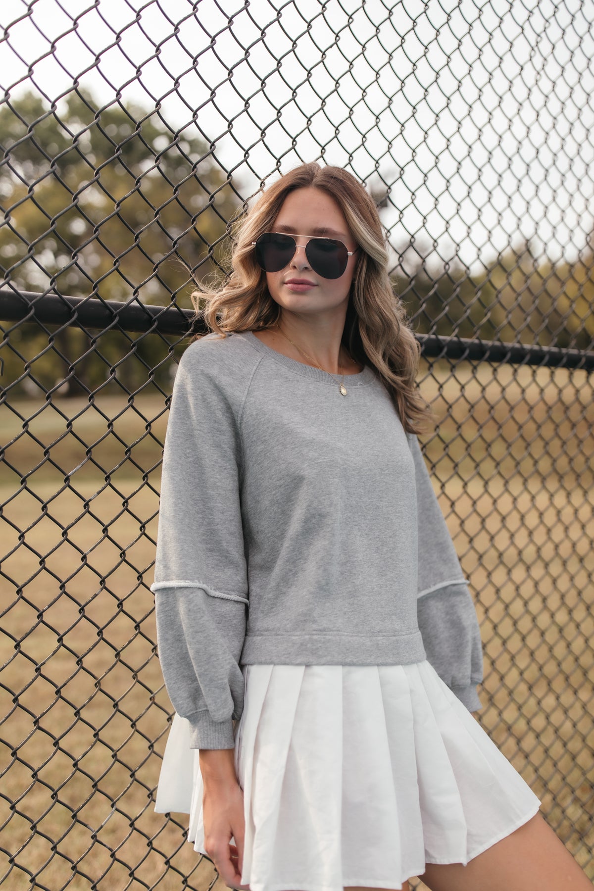 Reese Layered Sweatshirt Dress, alternate, color, Gray