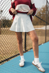 Ruffle Tennis Skort, alternate, color, White