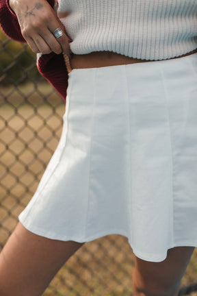 Ruffle Tennis Skort, alternate, color, White