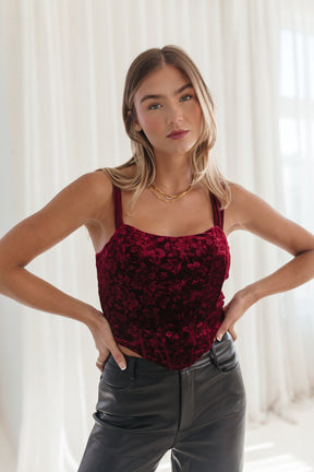 Aubrey Corset Top, alternate, color, Wine