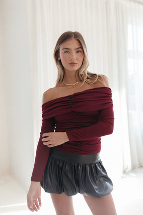 Sophia Top, alternate, color, Burgundy