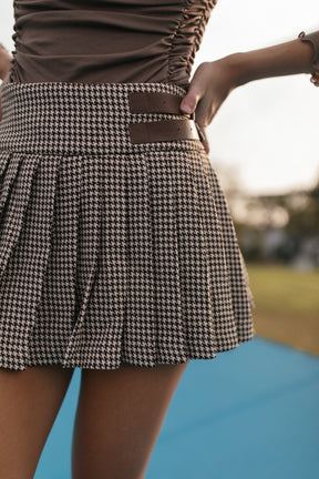 Pleated Plaid Skort, alternate, color, Tan