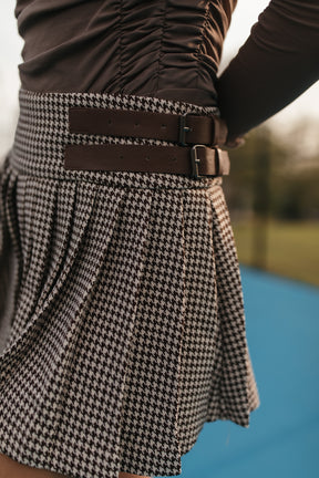 Pleated Plaid Skort, alternate, color, Tan