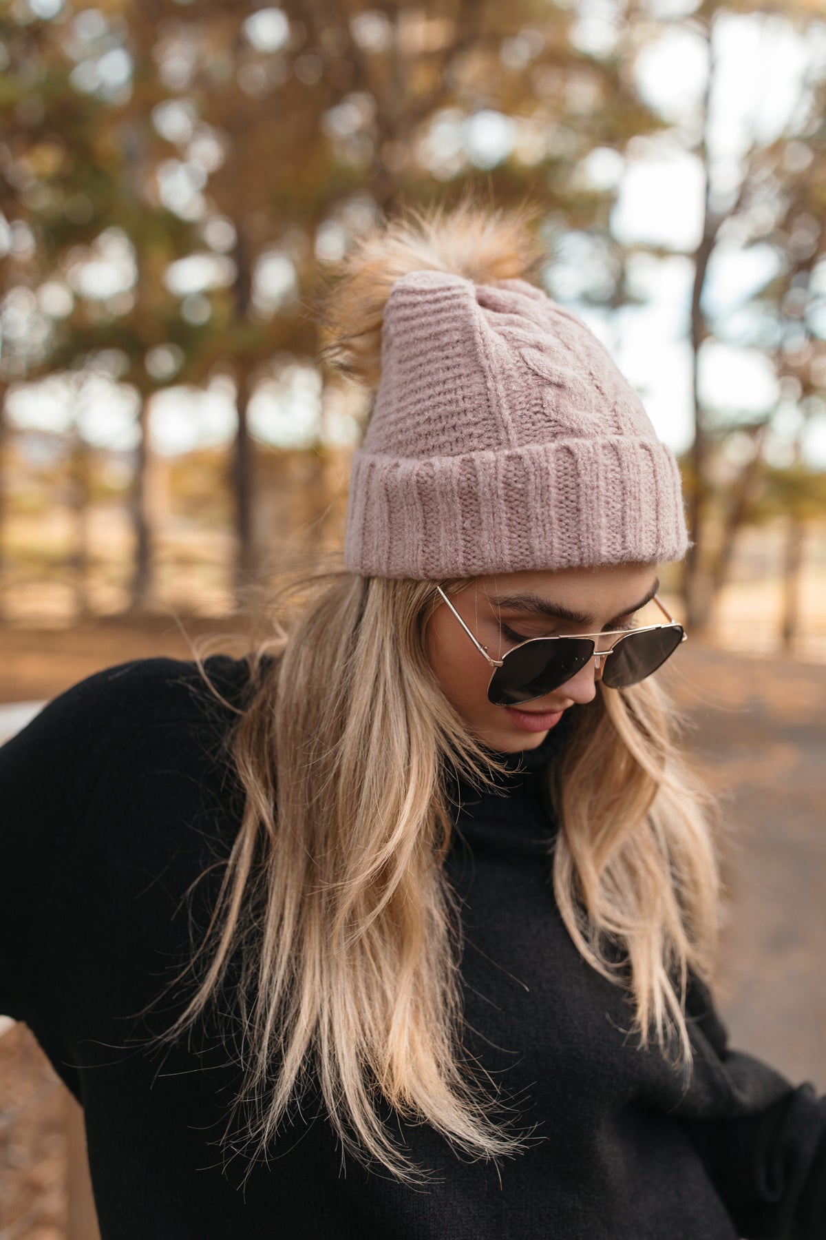 Monica Beanie, alternate, color, Blush