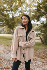 Graycee Taupe Shacket, alternate, color, Taupe