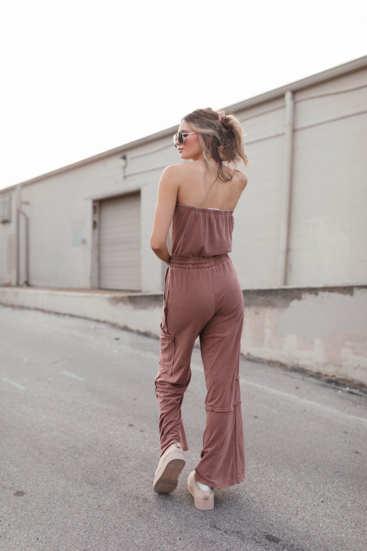 Stella Jumpsuit, alternate, color, Chocolate