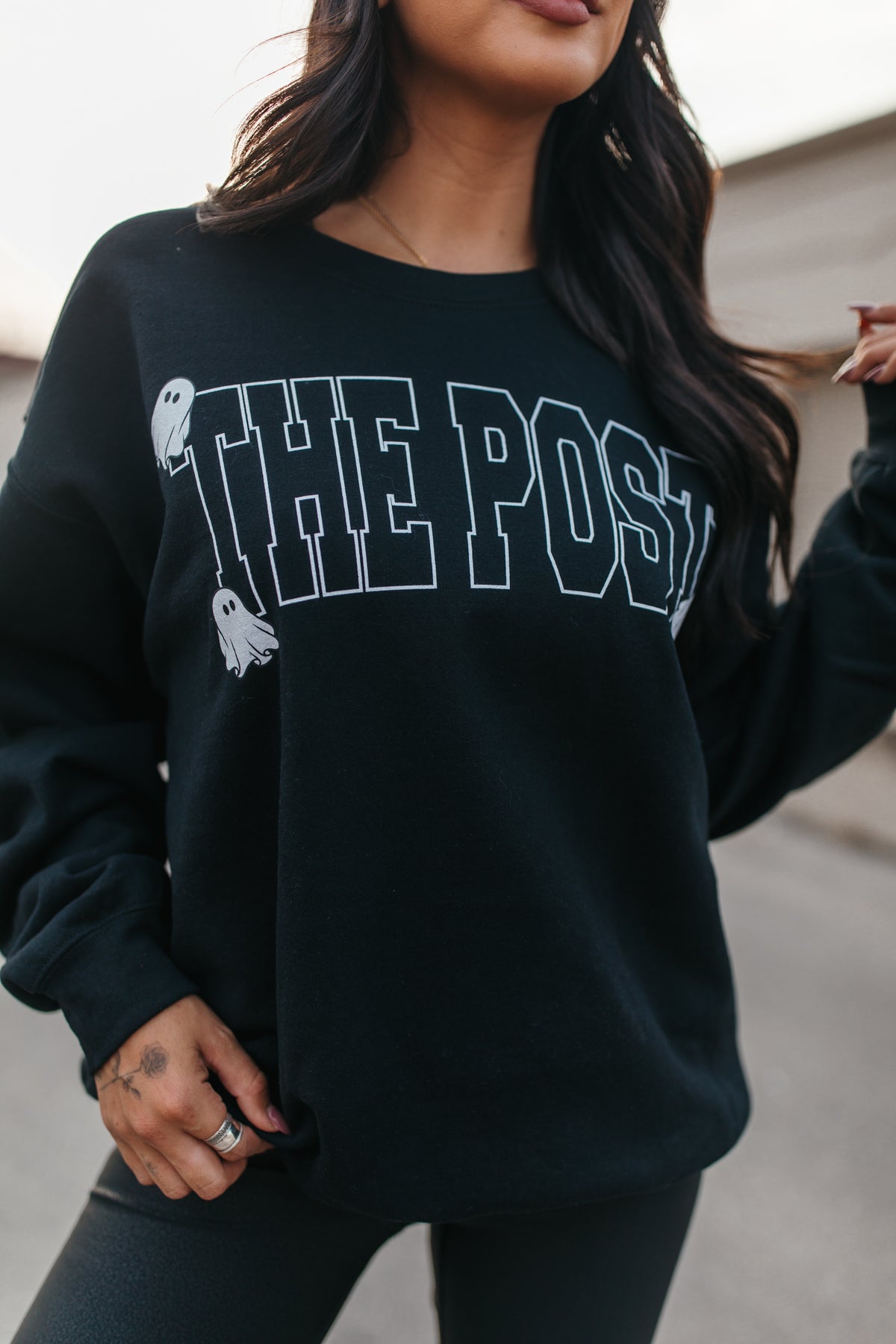 The Post Ghost Sweatshirt, alternate, color, Black