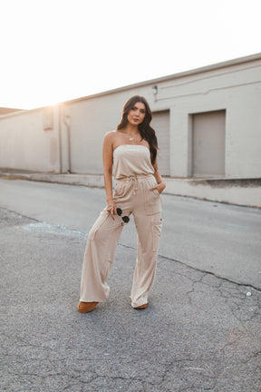 Stella Tan Jumpsuit, alternate, color, Tan