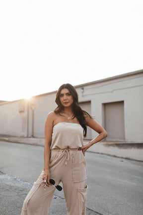 Stella Tan Jumpsuit, alternate, color, Tan