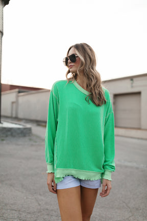 Addison Corded Top, alternate, color, Green