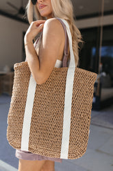 Karla Woven Beach Bag, Alternate, Color, Tan