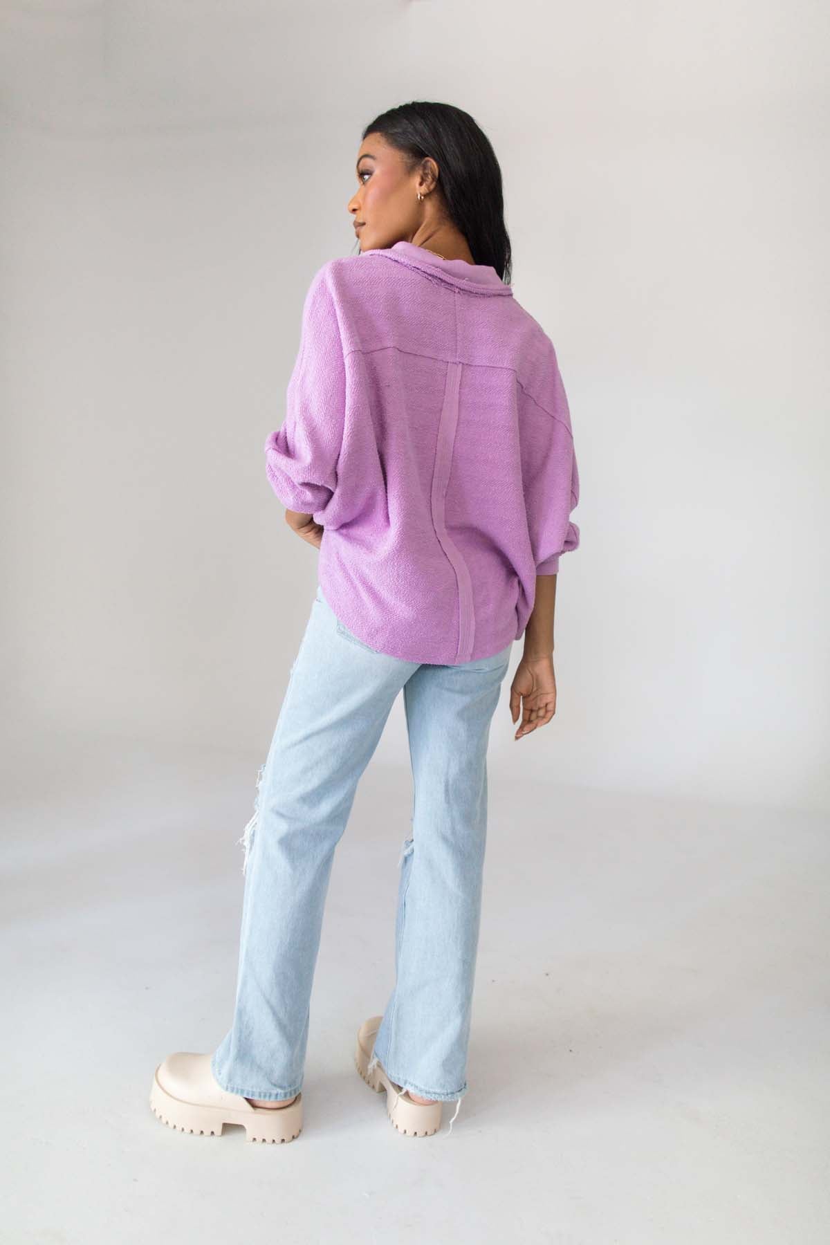 Willow Oversized Orchid Top, Alternate, Color, Orchid