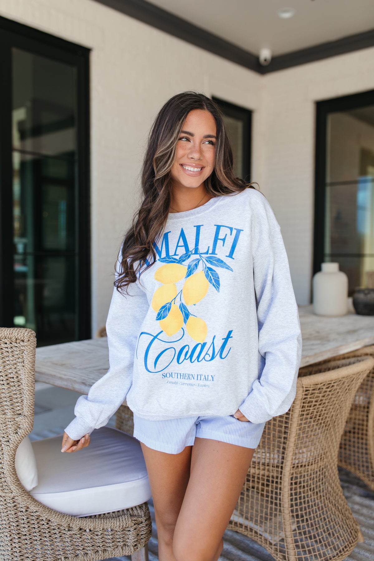 Amalfi Coast Sweatshirt, Alternate, Color, Light Heather Gray