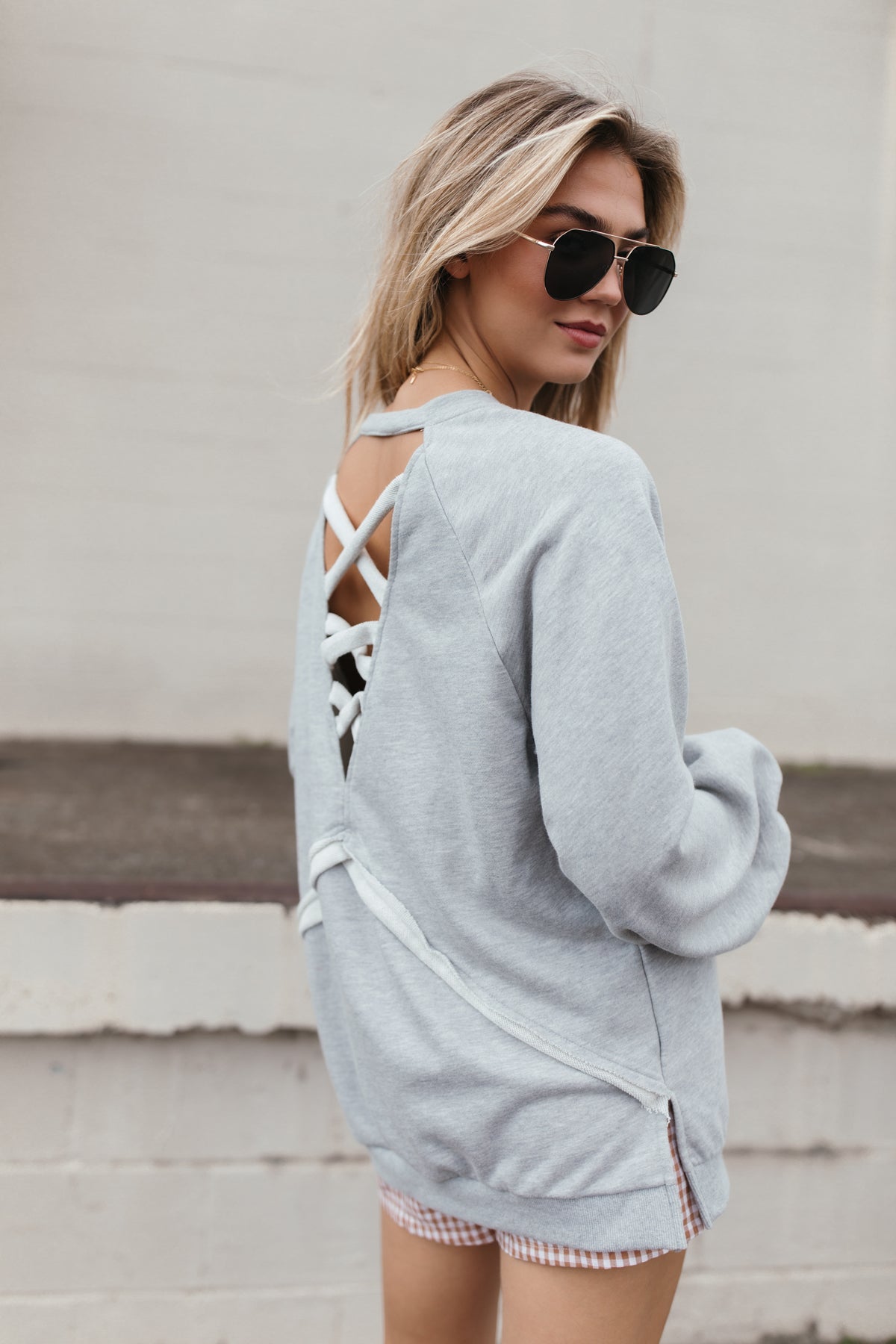 Ava Sweatshirt, alternate, color, Heather Gray