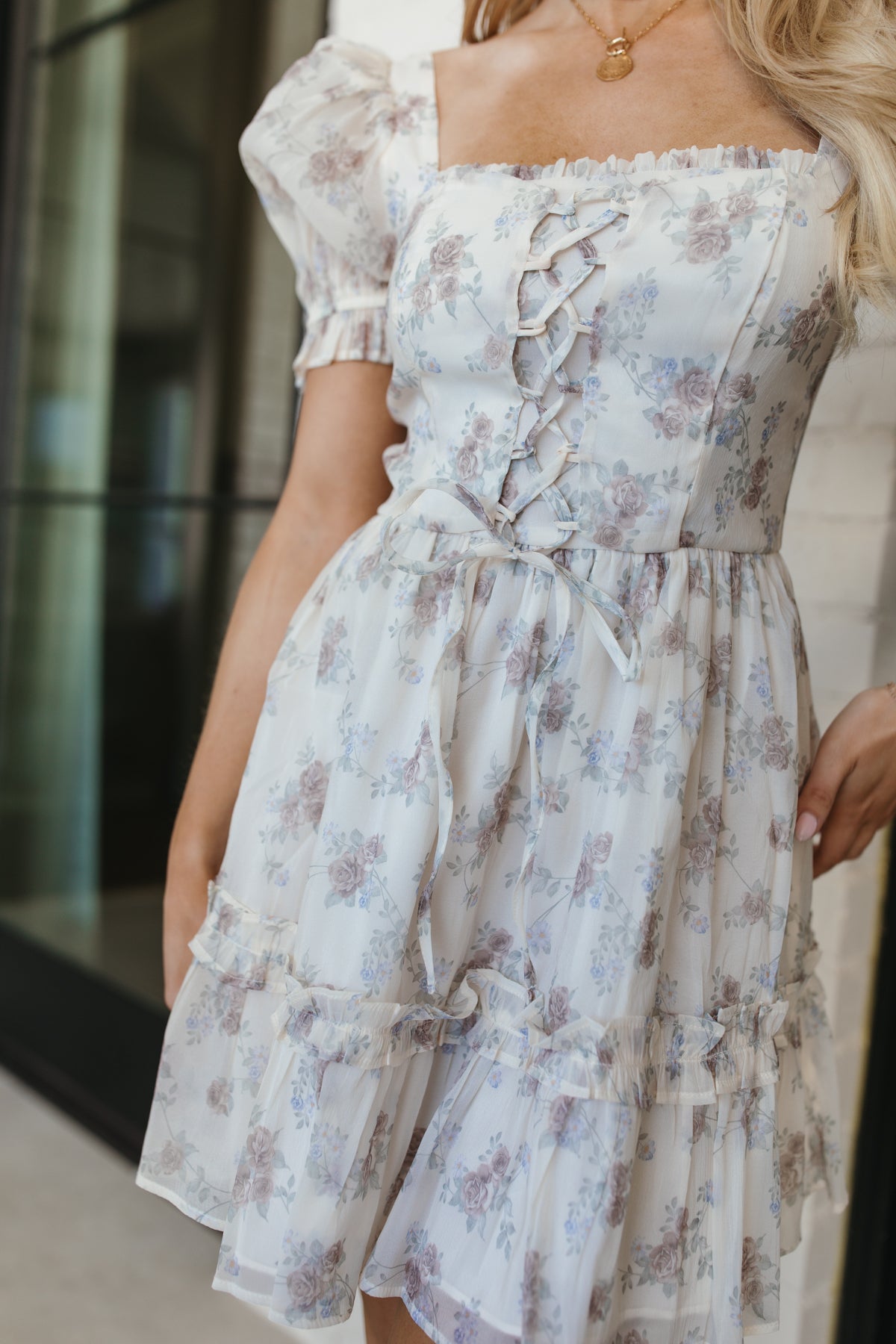 Evelyn Floral Dress, Alternate, Color, Beige