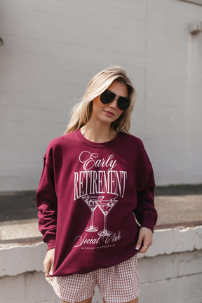 Early Retirement Sweatshirt, alternate, color, Burgundy 