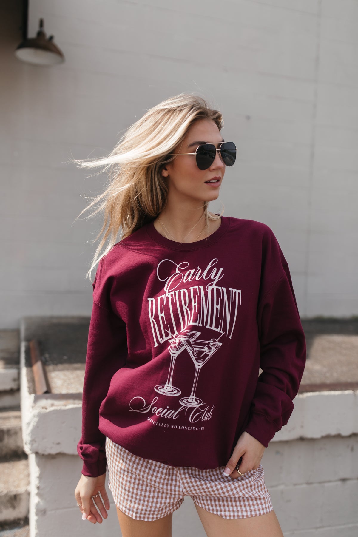 Early Retirement Sweatshirt, alternate, color, Burgundy