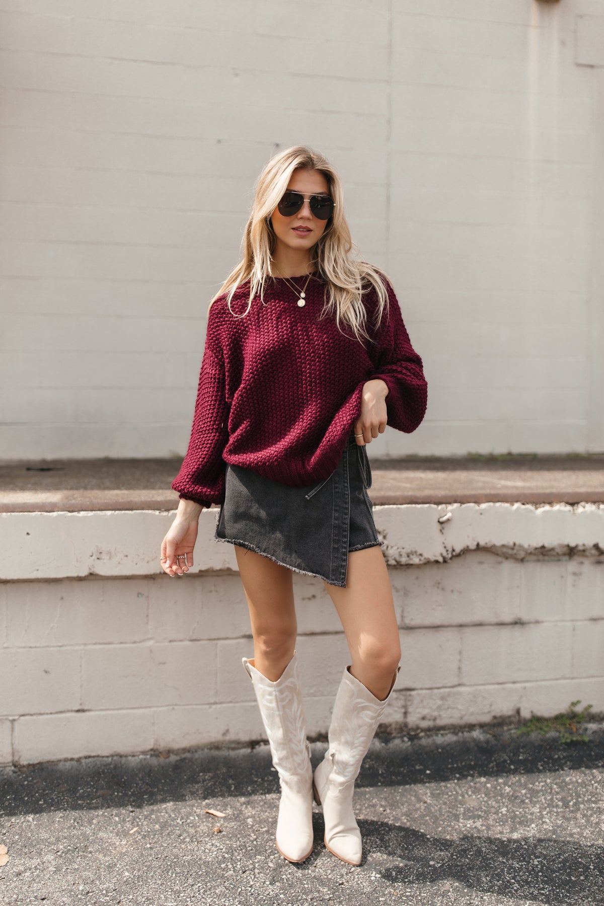 Maisie Sweater, alternate, color, Burgundy