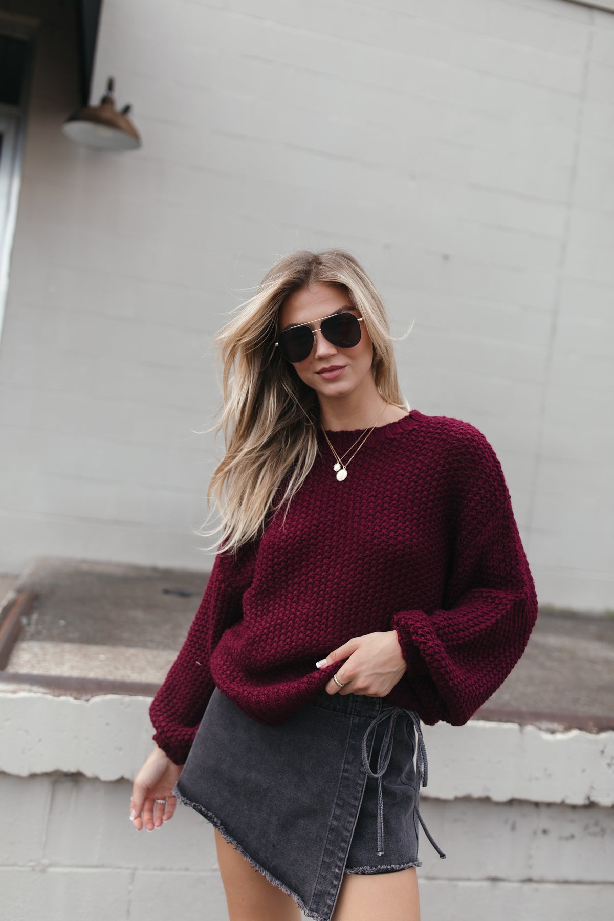 Maisie Sweater, alternate, color, Burgundy