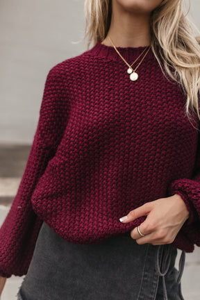 Maisie Sweater, alternate, color, Burgundy