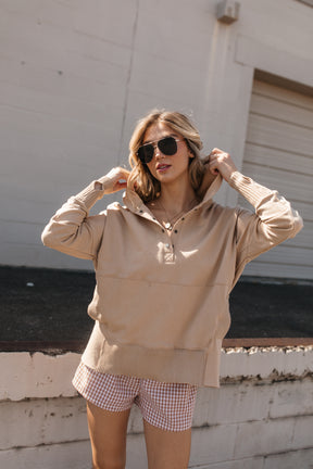 Baylee Taupe Hoodie, alternate, color, Taupe