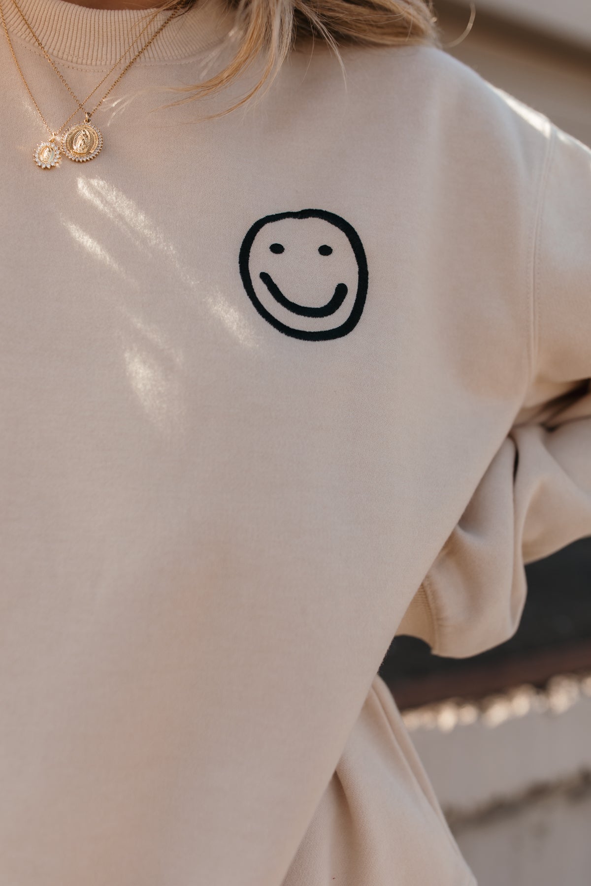 Happy Sweatshirt, alternate, color, Beige