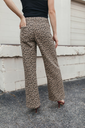 Leopard Jeans, alternate, color, Brown