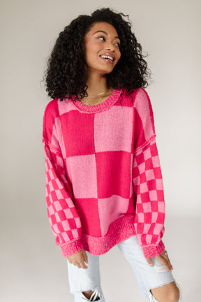 Angelina Sweater, Alternate, Color, Bubblegum/Fuchsia