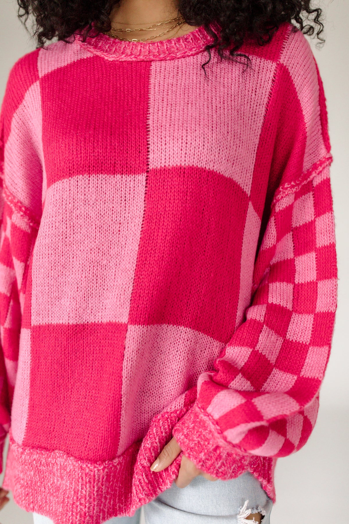 Angelina Sweater, Alternate, Color, Bubblegum/Fuchsia