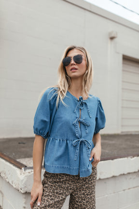 Layne Top, alternate, color, Chambray