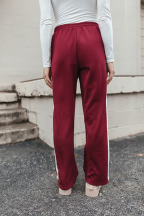 Logan Track Pants, alternate, color, Burgundy