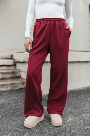 Logan Track Pants, alternate, color, Burgundy