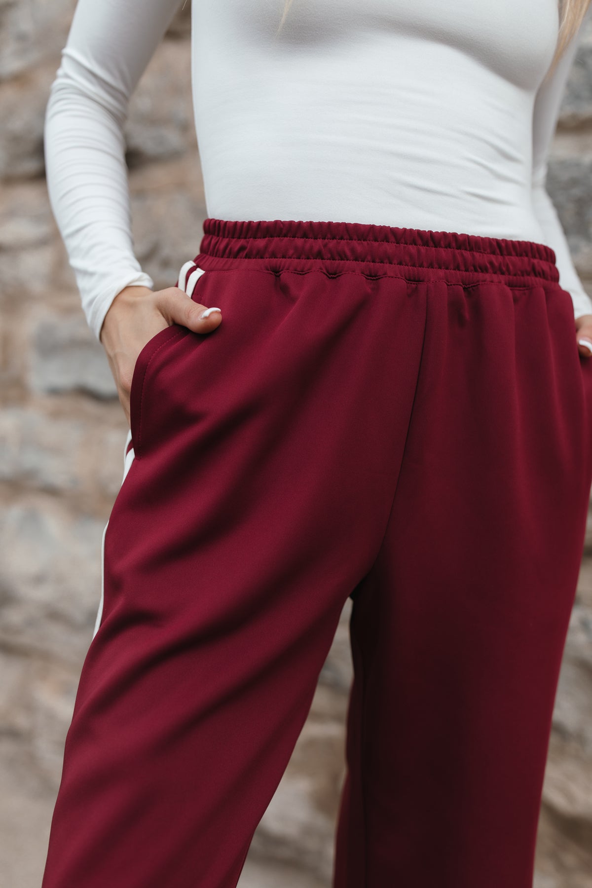 Logan Track Pants, alternate, color, Burgundy