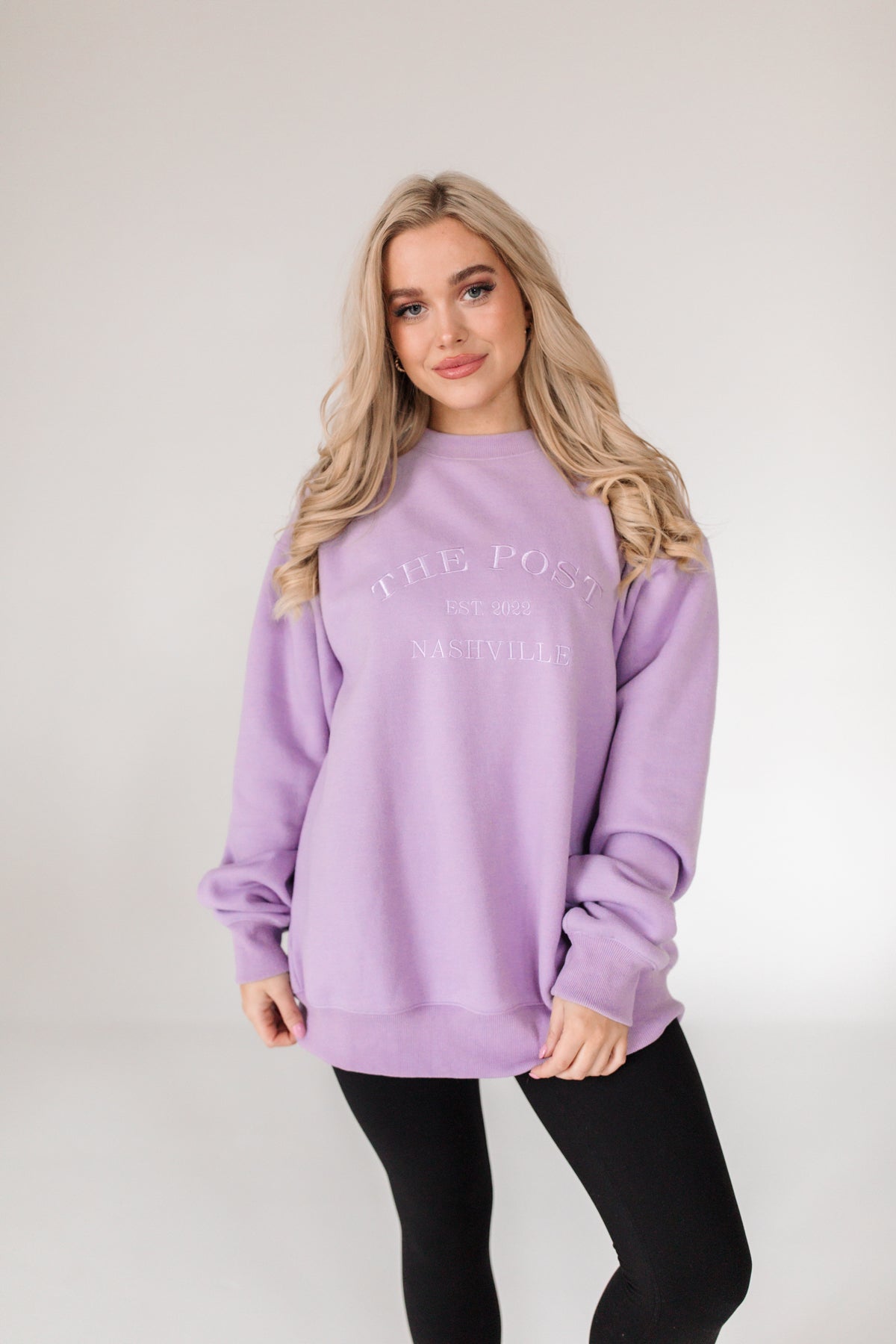 Postie Lavender Oversized Sweatshirt, alternate, color, Lavender