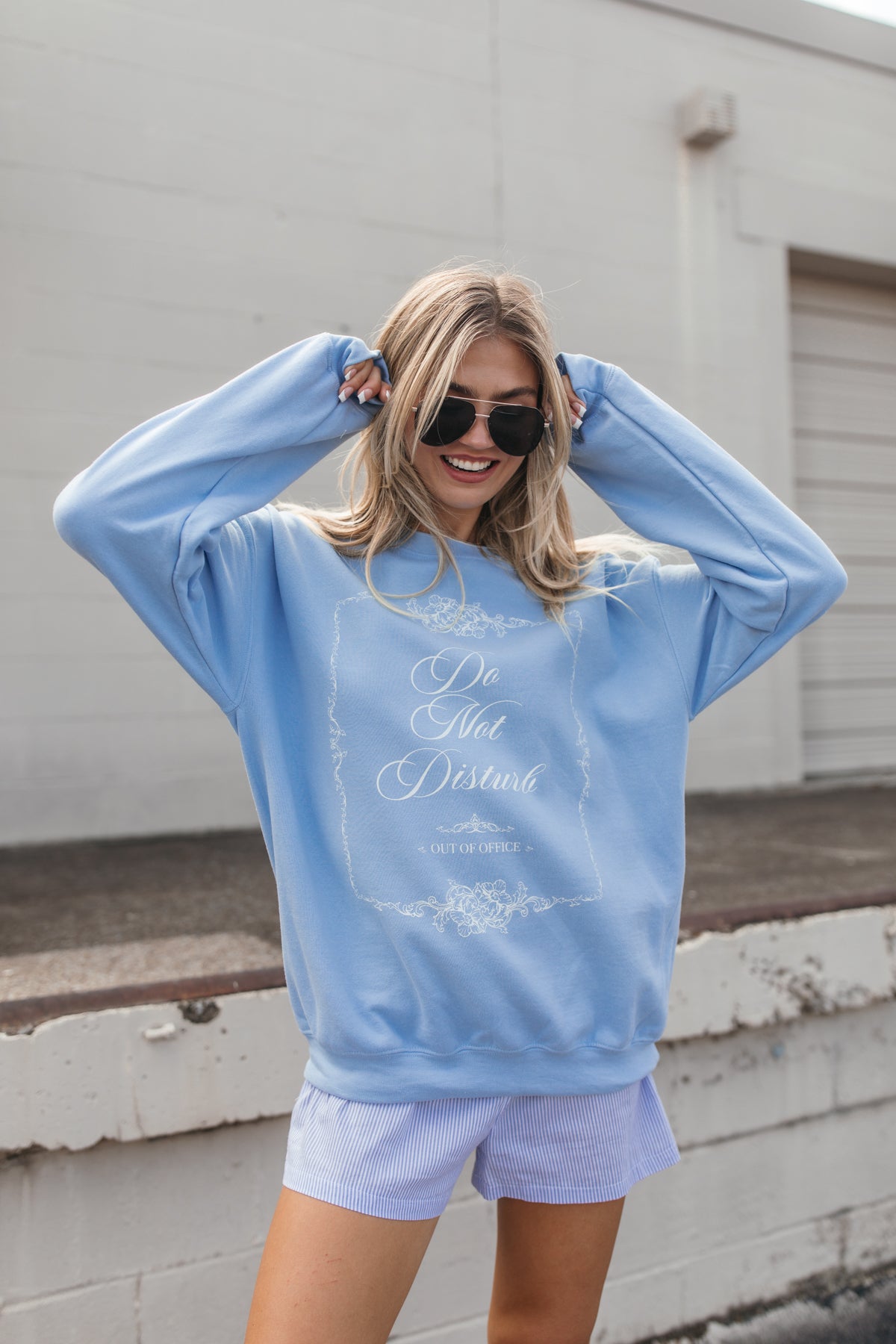 Do Not Disturb Sweatshirt, alternate, color, Blue