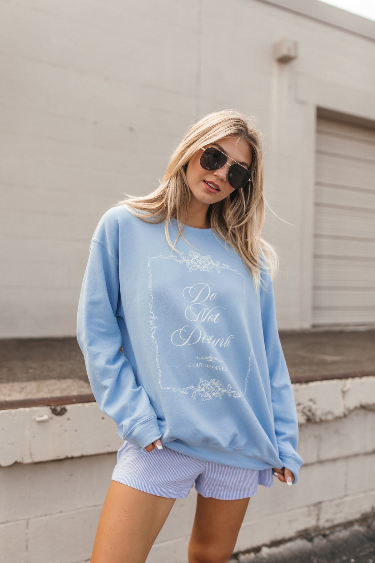 Do Not Disturb Sweatshirt, alternate, color, Blue